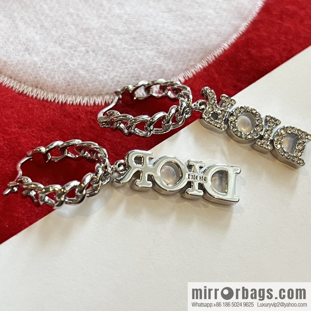 DIOR Dior silver dior letter stud earrings
