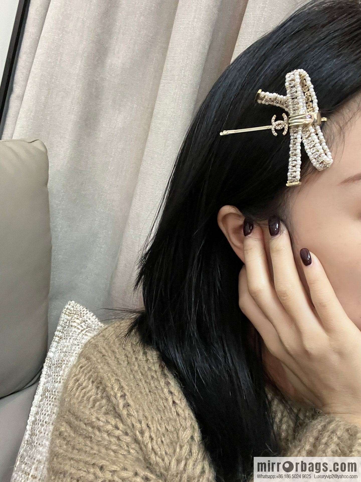 New ☑️ CHANEL Chanel double c bow hairpin hairpin