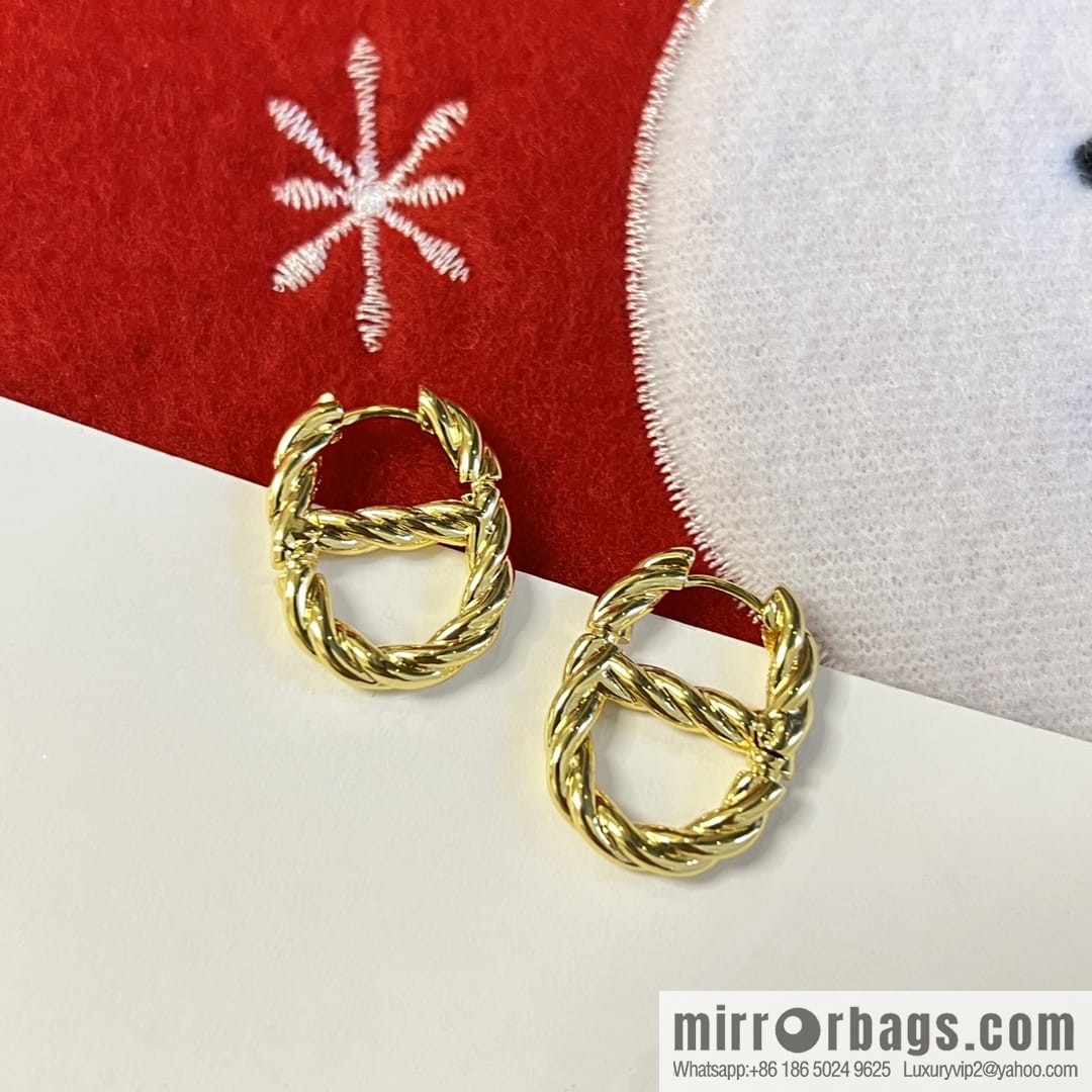 Dior gold CD stud earrings