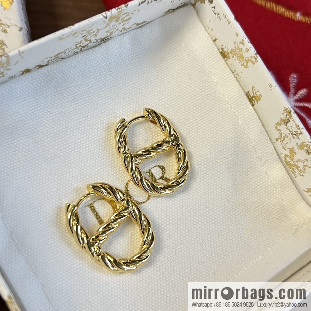 Dior gold CD stud earrings