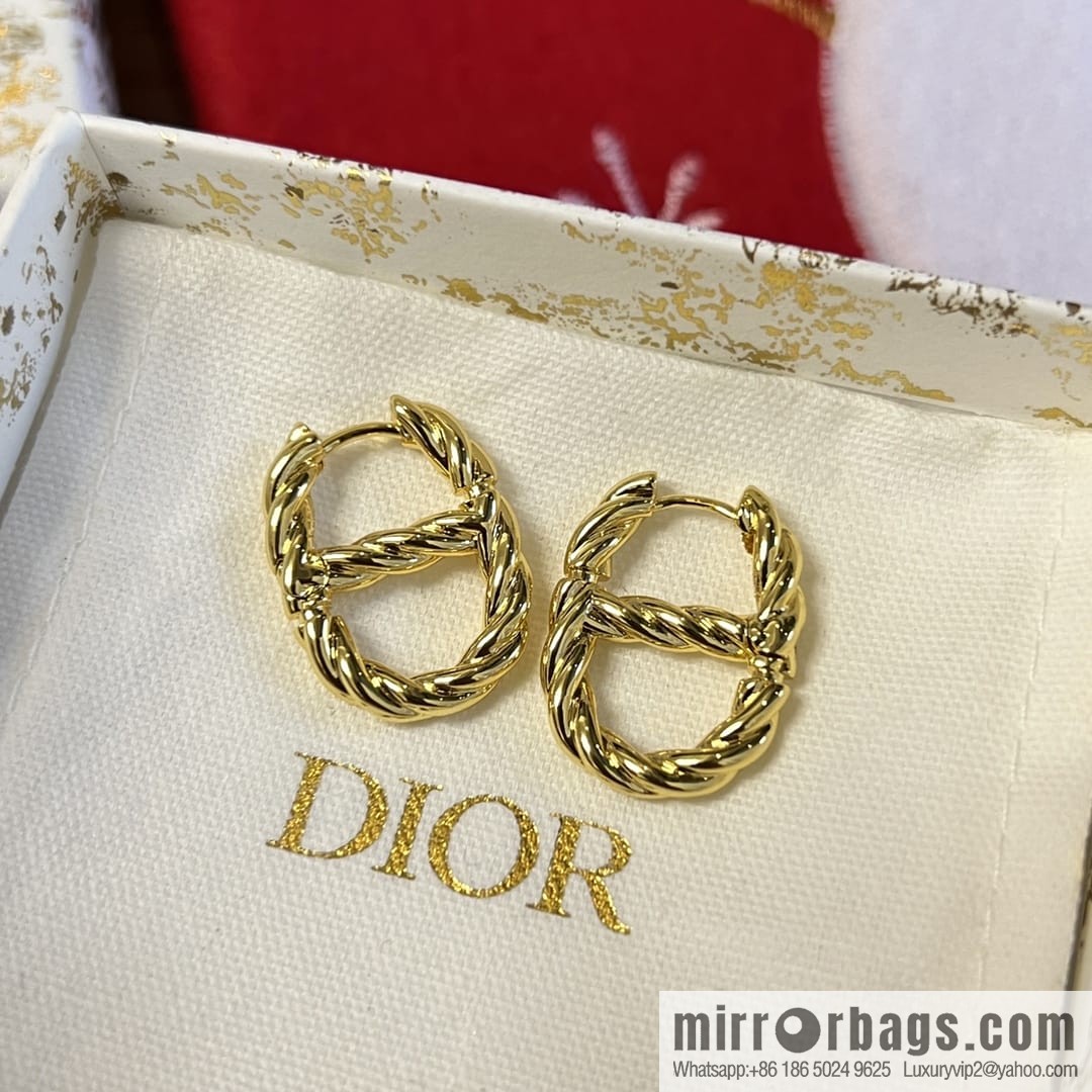 Dior gold CD stud earrings