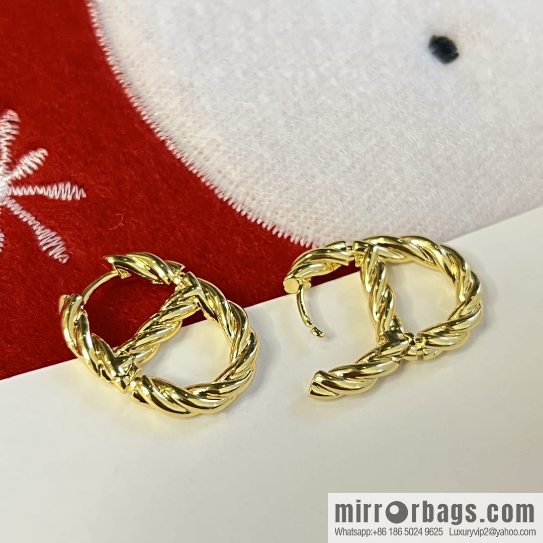 Dior gold CD stud earrings