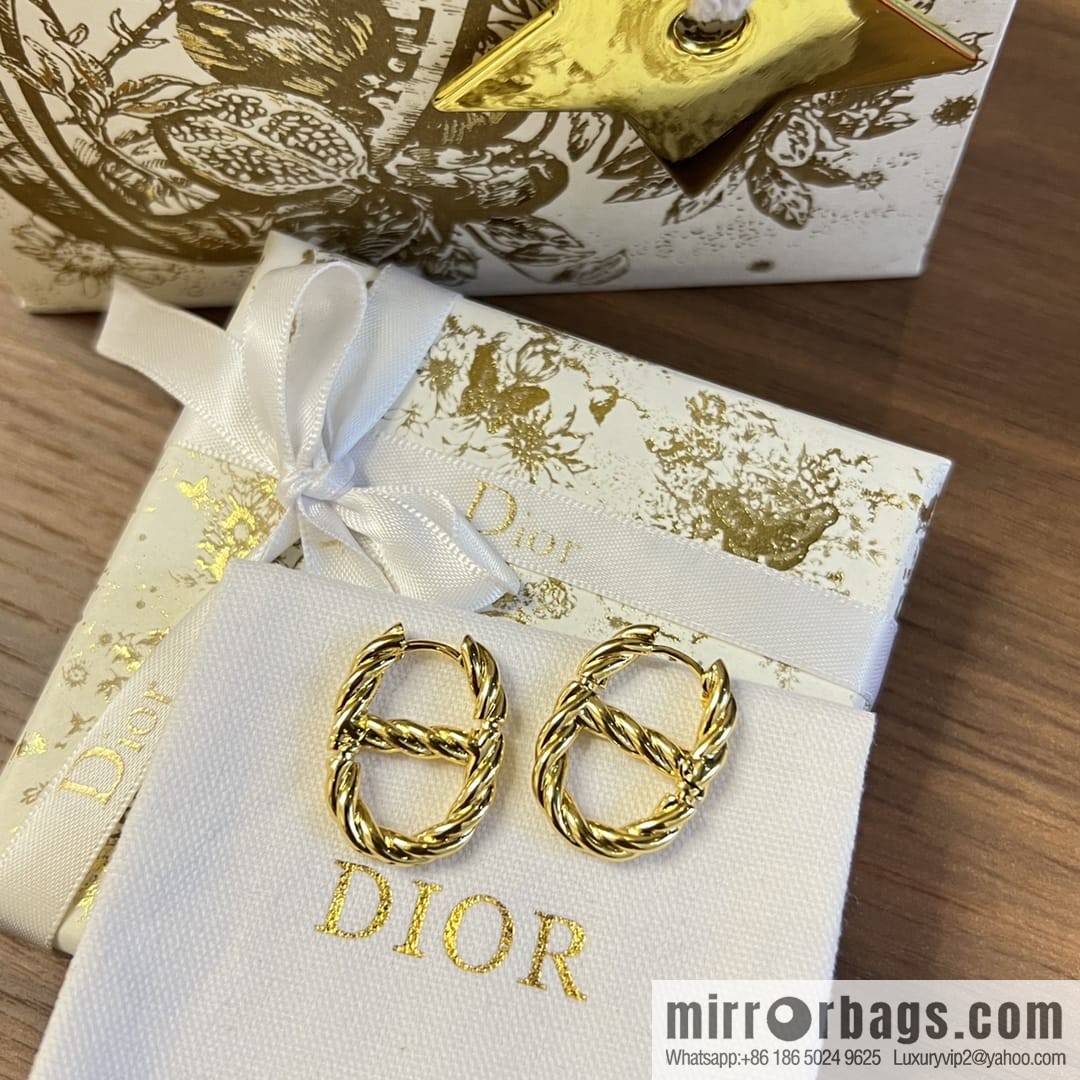 Dior gold CD stud earrings