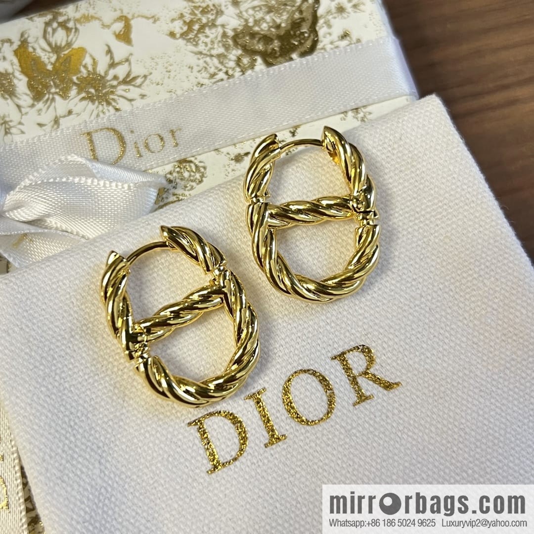 Dior gold CD stud earrings
