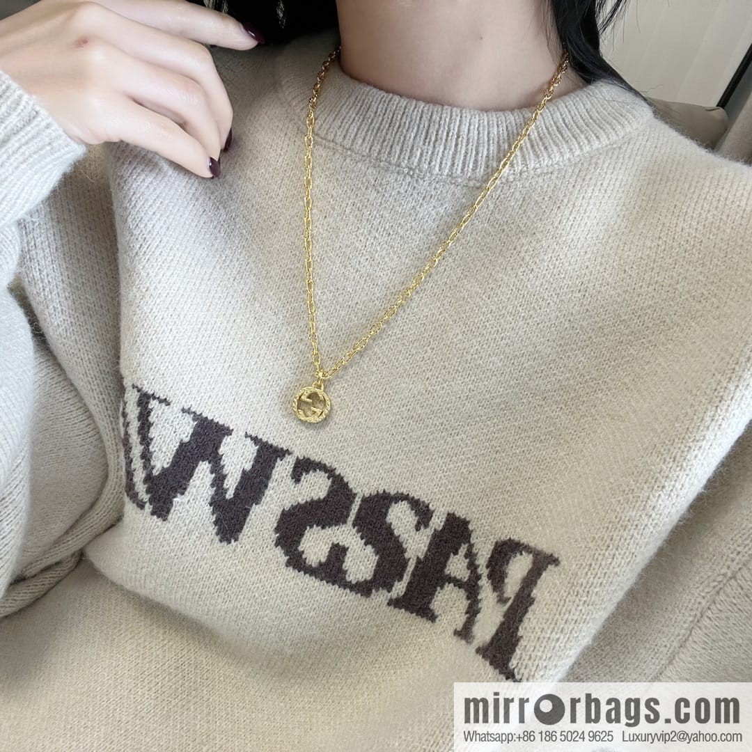 New Gucci Gucci gold double G necklace