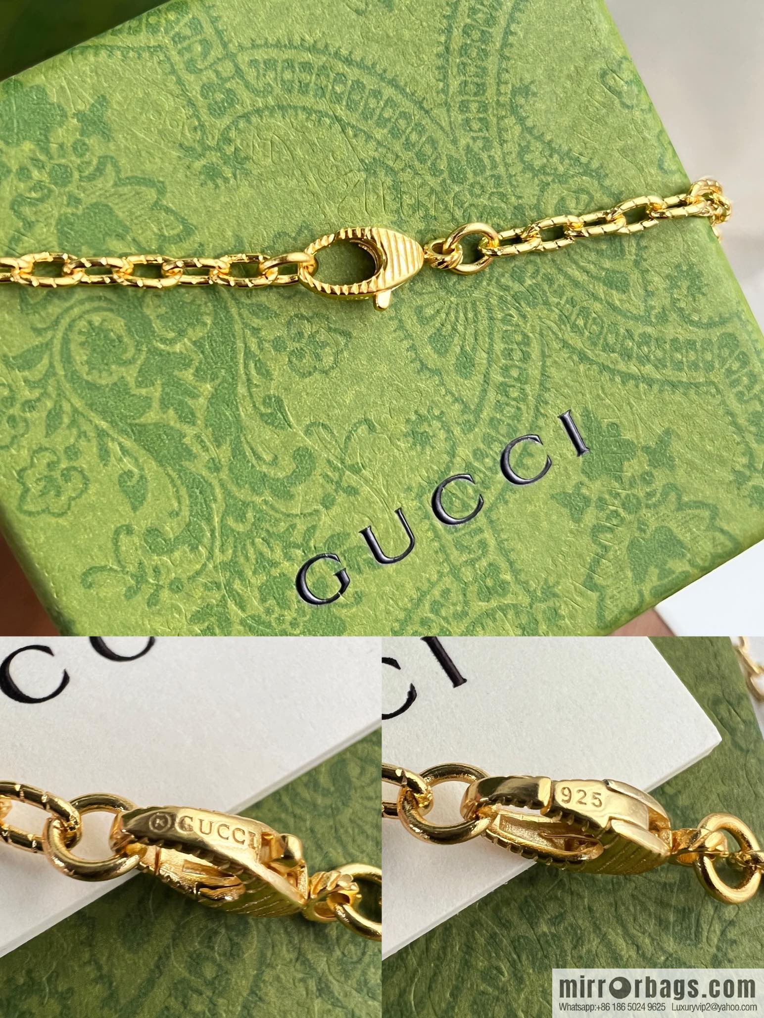 New Gucci Gucci gold double G necklace
