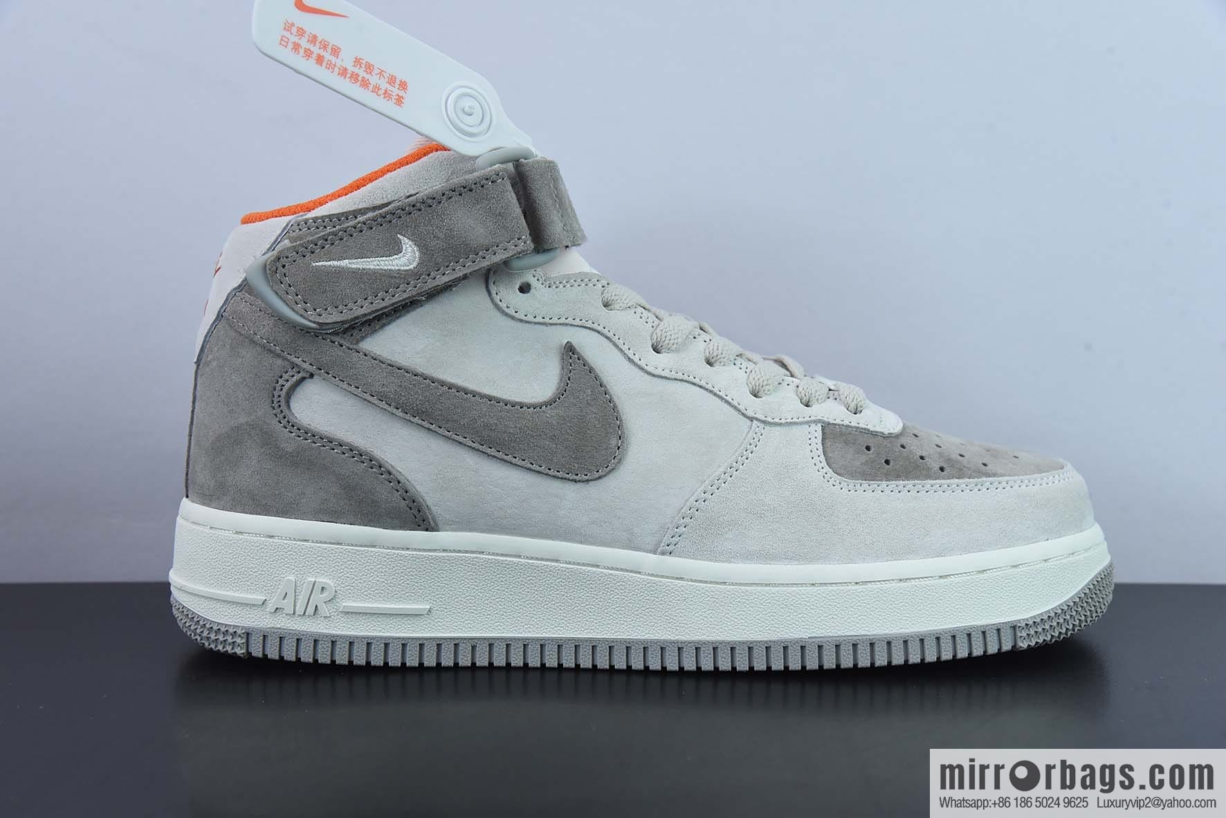 Nike Air Force 1 'Mid 07 gray orange suede, Air Force One medium help casual board shoes, imported suede item number: CQ5059-105