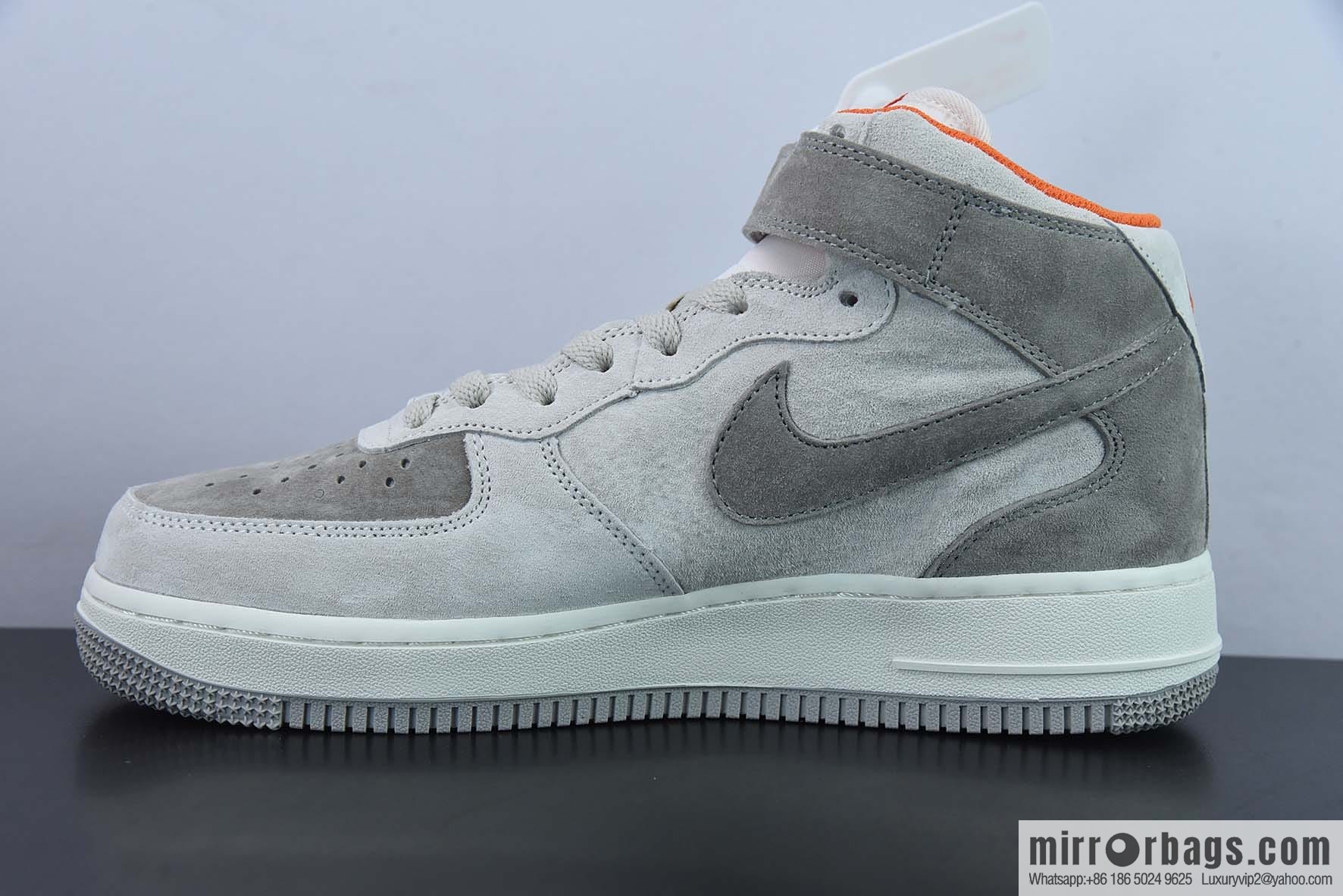 Nike Air Force 1 'Mid 07 gray orange suede, Air Force One medium help casual board shoes, imported suede item number: CQ5059-105