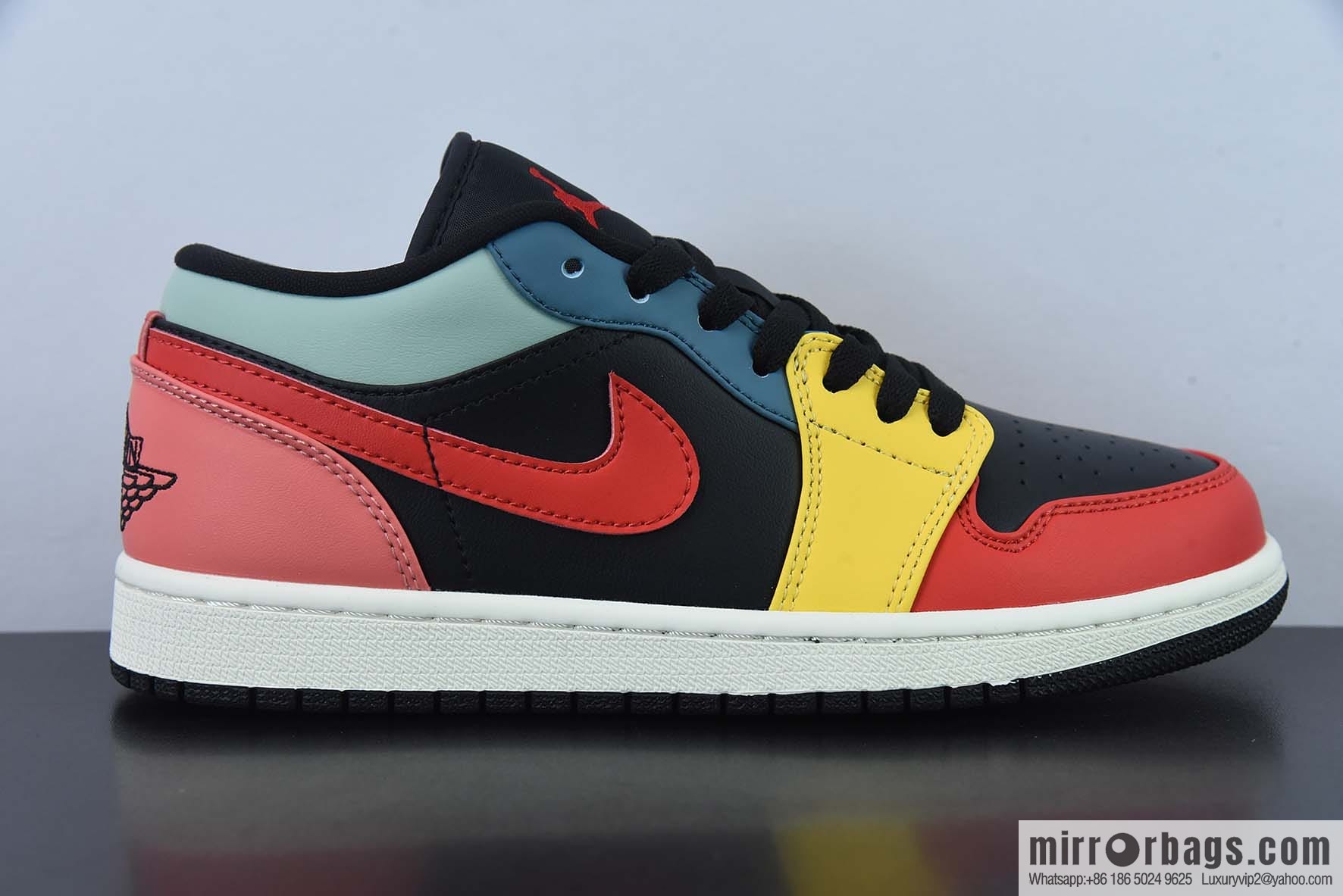 NIKE AIR JORDAN 1 LOW Nike winter new, color matching, black, yellow and red low-top casual board shoes, item number: DN3739-060