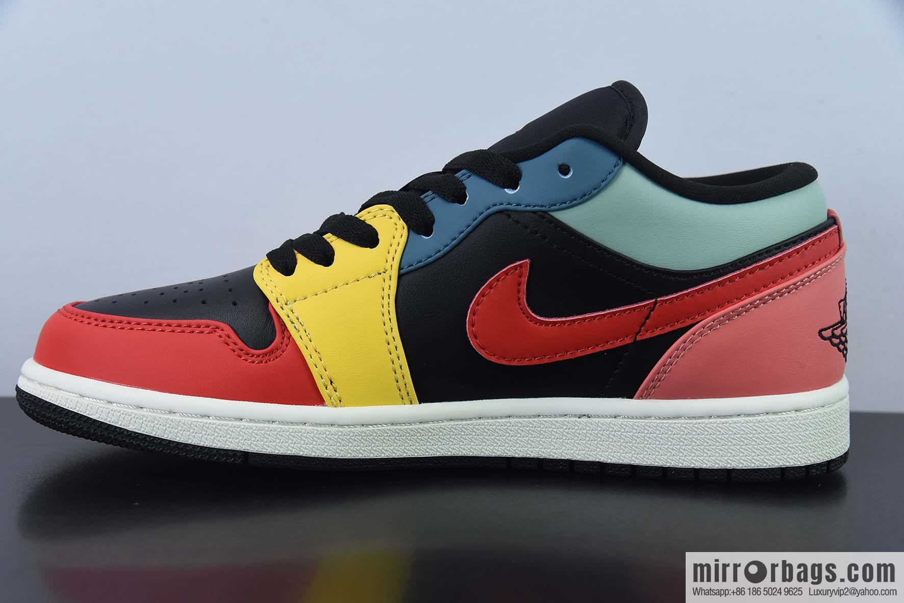 NIKE AIR JORDAN 1 LOW Nike winter new, color matching, black, yellow and red low-top casual board shoes, item number: DN3739-060
