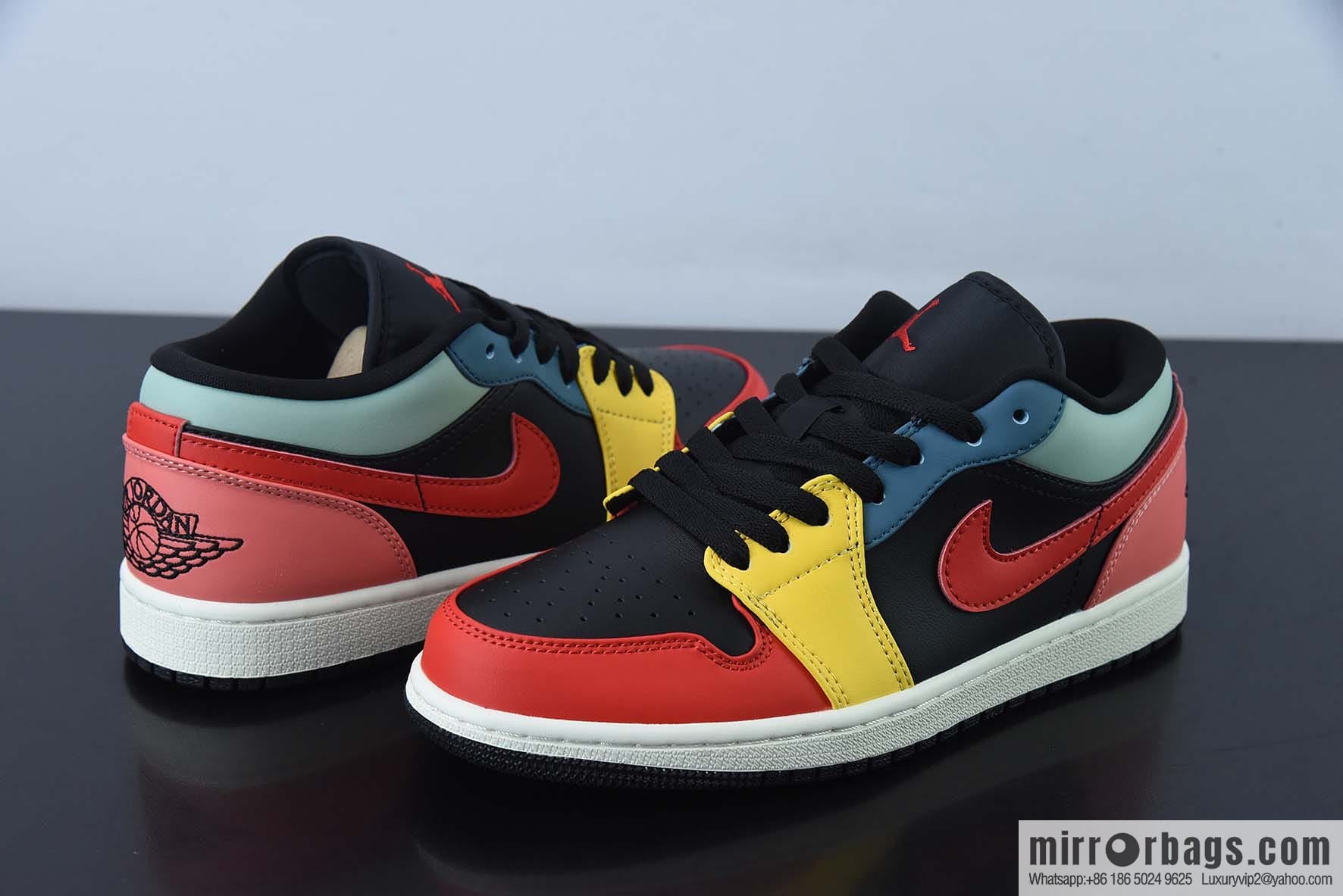 NIKE AIR JORDAN 1 LOW Nike winter new, color matching, black, yellow and red low-top casual board shoes, item number: DN3739-060