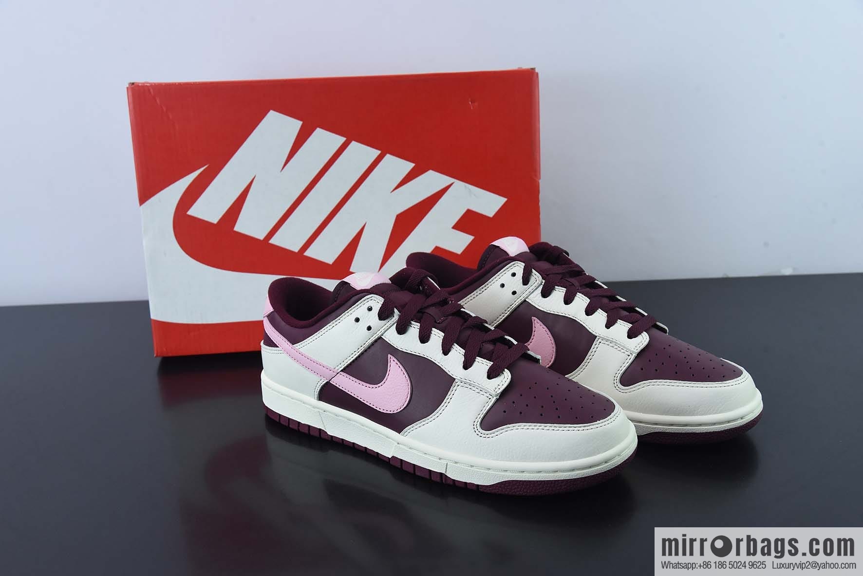 Nike SB Dunk Low dunk series Vintage low-top leisure sports skateboard shoes burgundy Valentine's Day item number: DR9705-100