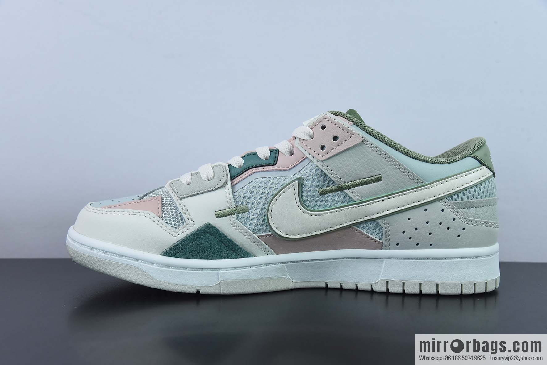 NK Dunk Scrap patchwork monster, white and green pink low-top casual board shoes, item number; DM0802-001
