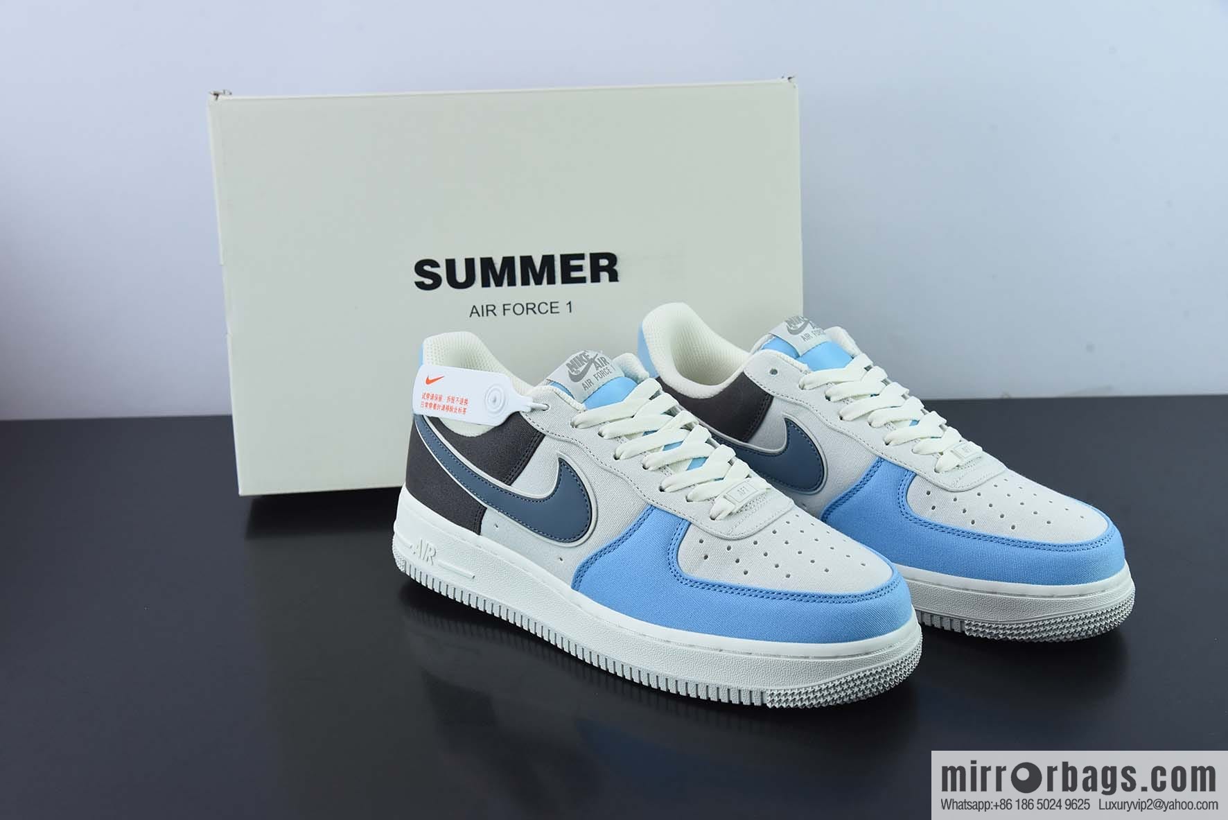 NIke Air Force 1 '07 Light Blue Cloth Air Force One Low Top Casual Shoes Item Number: DG2296-024