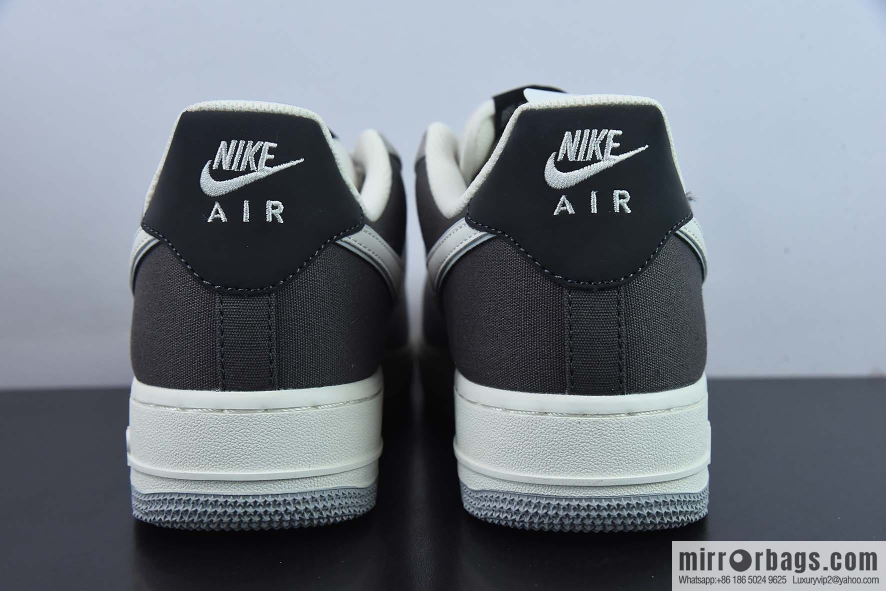 NIke Air Force 1 '07 light gray black cloth surface Air Force No. 1 low-top casual board shoes, item number: DG2296-023