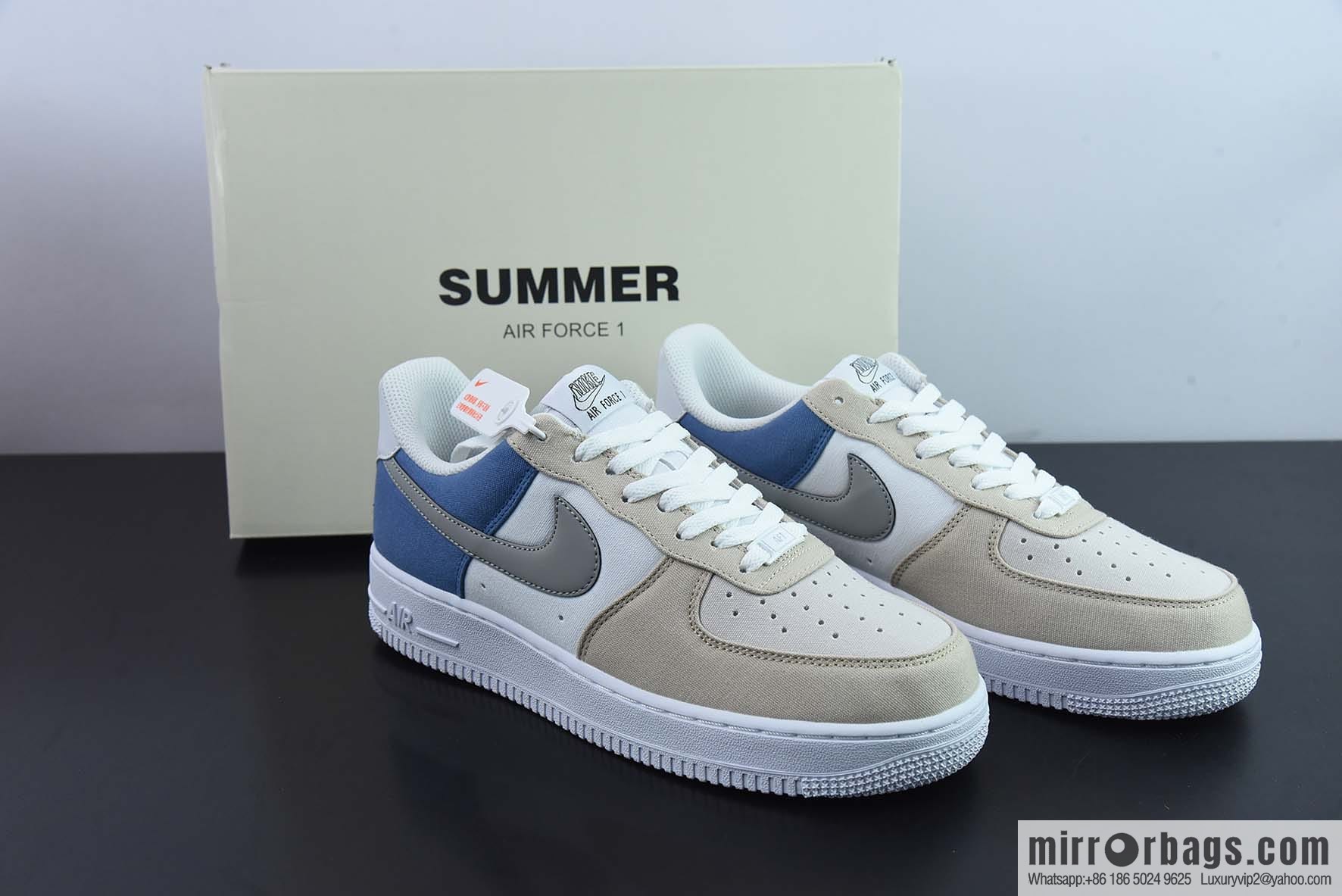NIke Air Force 1 '07 Gray-blue cloth Air Force One low-top casual board shoes Item number: DG2296-018