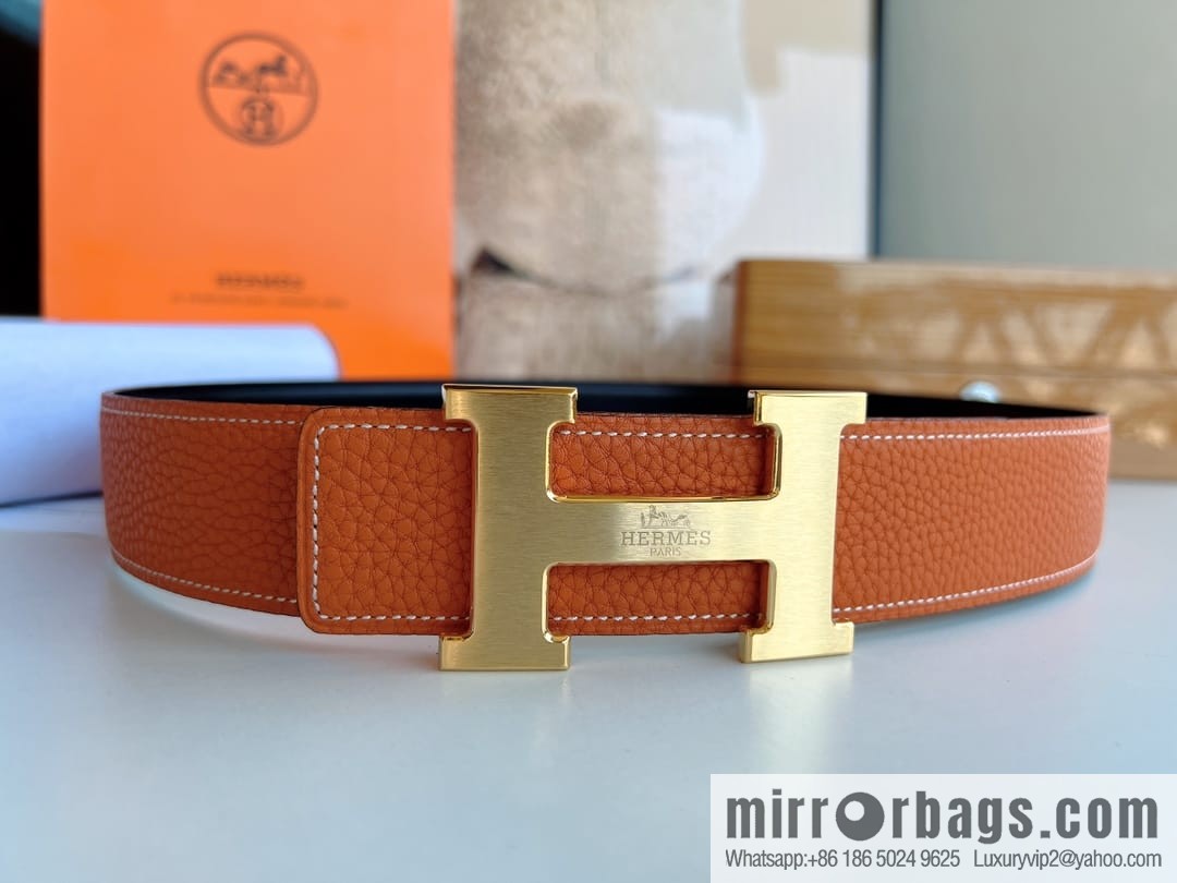 HERMES/Hermès H buckle horse drawn carriage logo men's 38mm waist belt