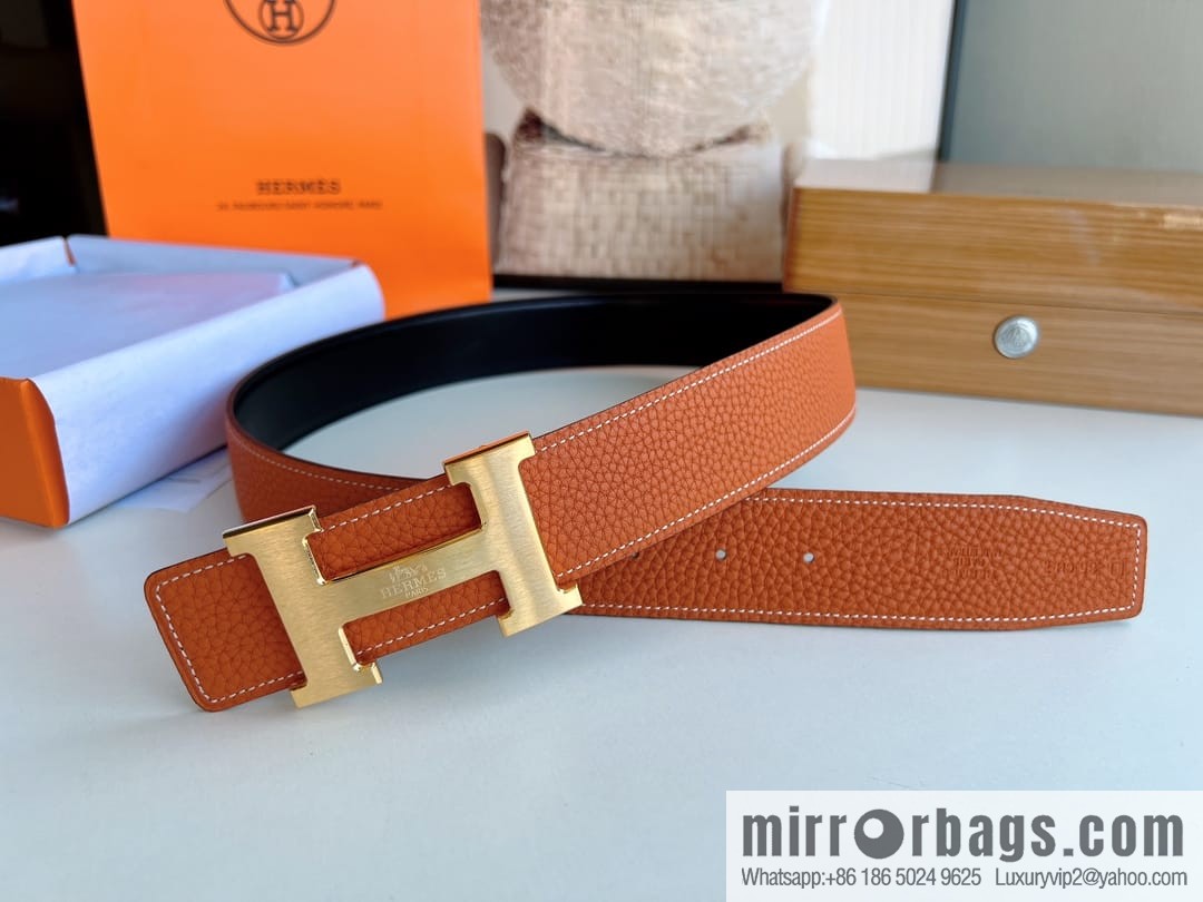 HERMES/Hermès H buckle horse drawn carriage logo men's 38mm waist belt
