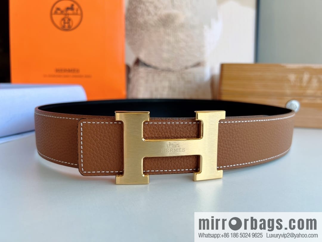HERMES/Hermès H buckle horse drawn carriage logo men's 38mm waist belt