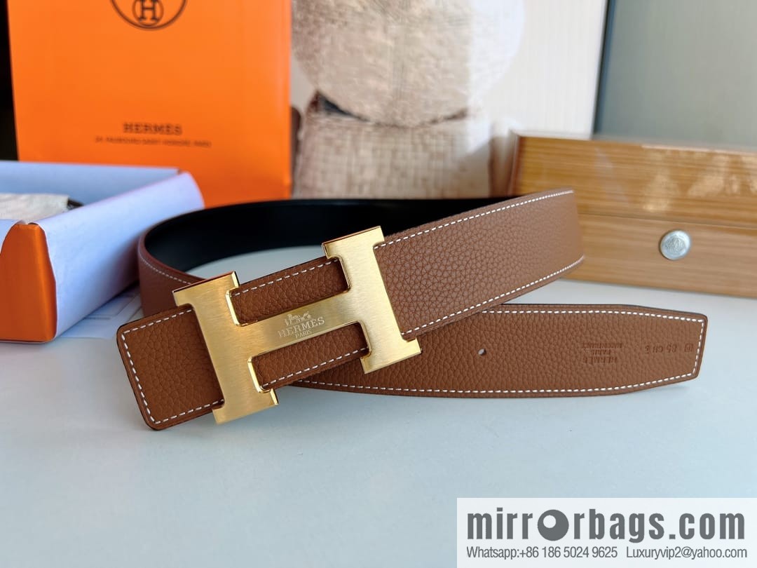 HERMES/Hermès H buckle horse drawn carriage logo men's 38mm waist belt