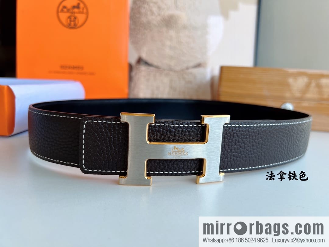 HERMES/Hermès H buckle horse drawn carriage logo men's 38mm waist belt