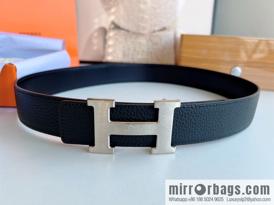 HERMES/Hermès H buckle horse drawn carriage logo men's 38mm waist belt