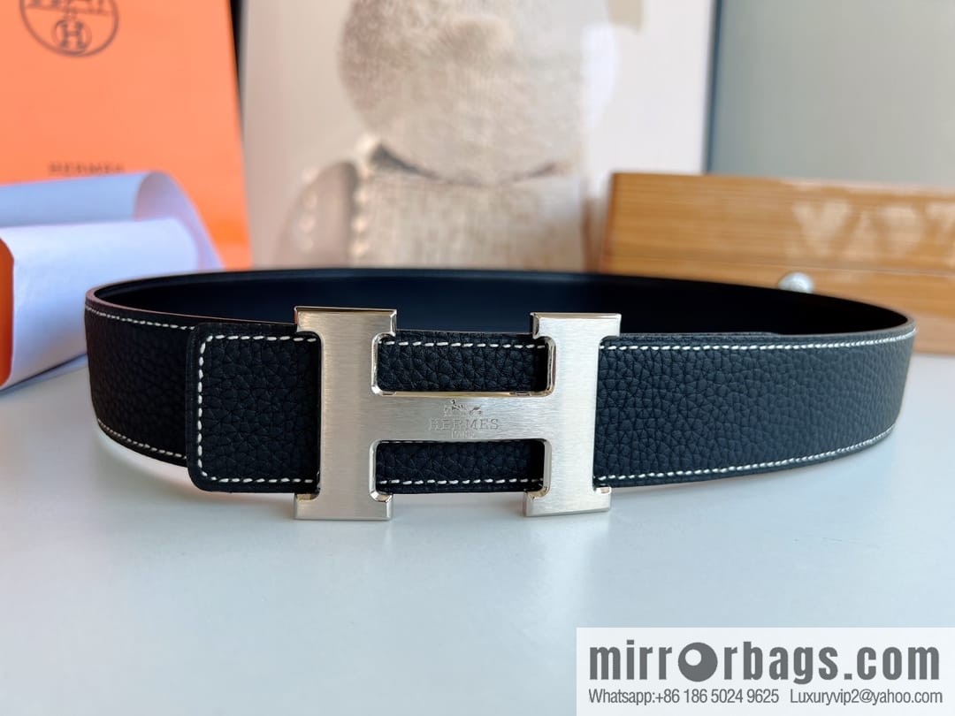 HERMES/Hermès H buckle horse drawn carriage logo men's 38mm waist belt