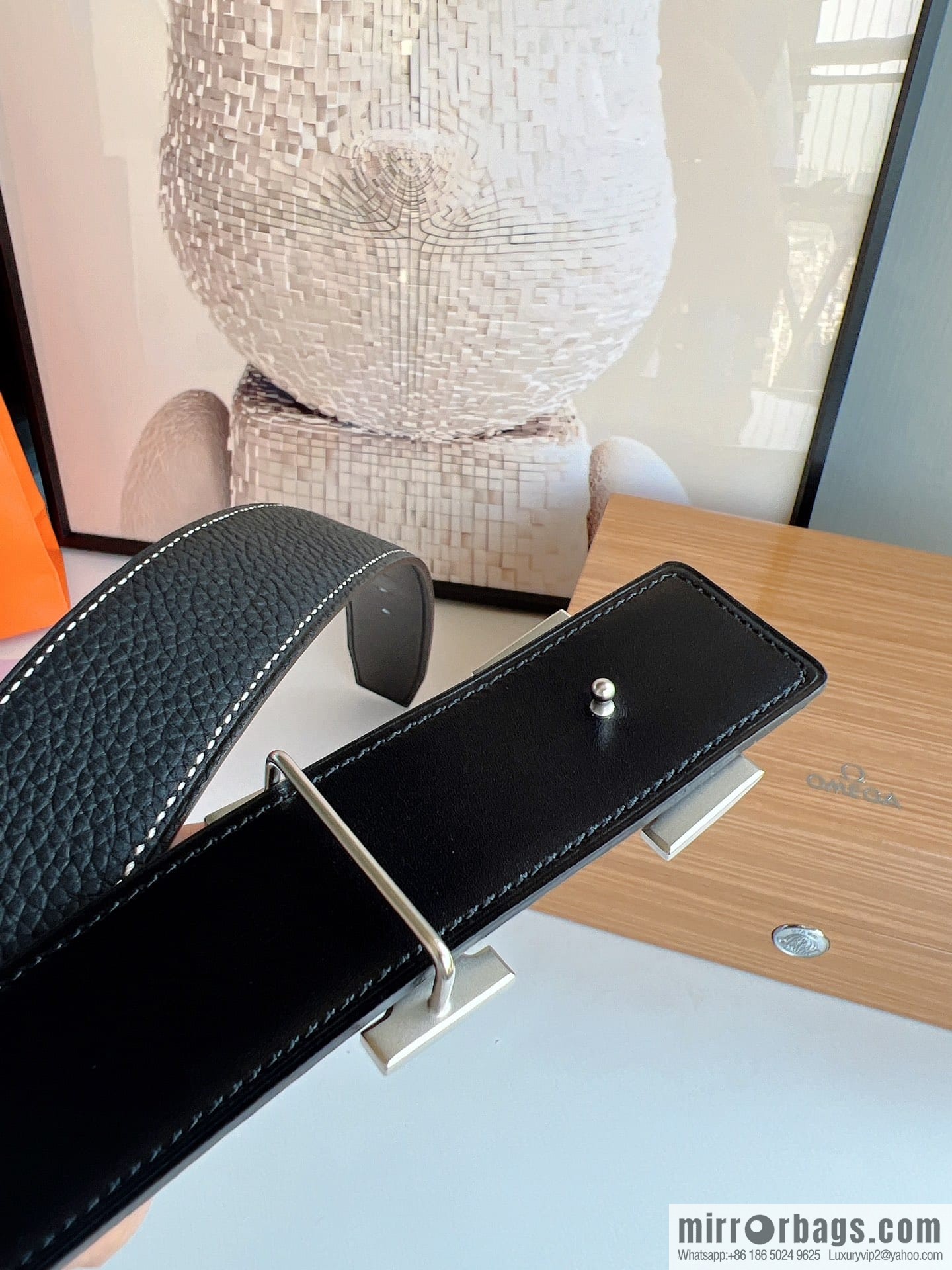 HERMES/Hermès H buckle horse drawn carriage logo men's 38mm waist belt