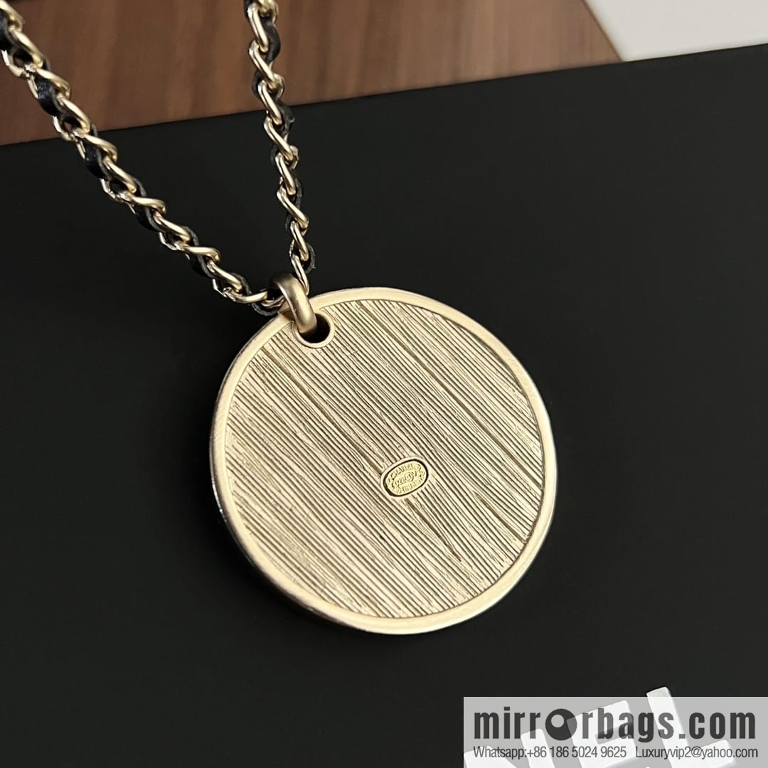 New ☑️ CHANEL Chanel double c gold round wheat ear necklace sweater chain