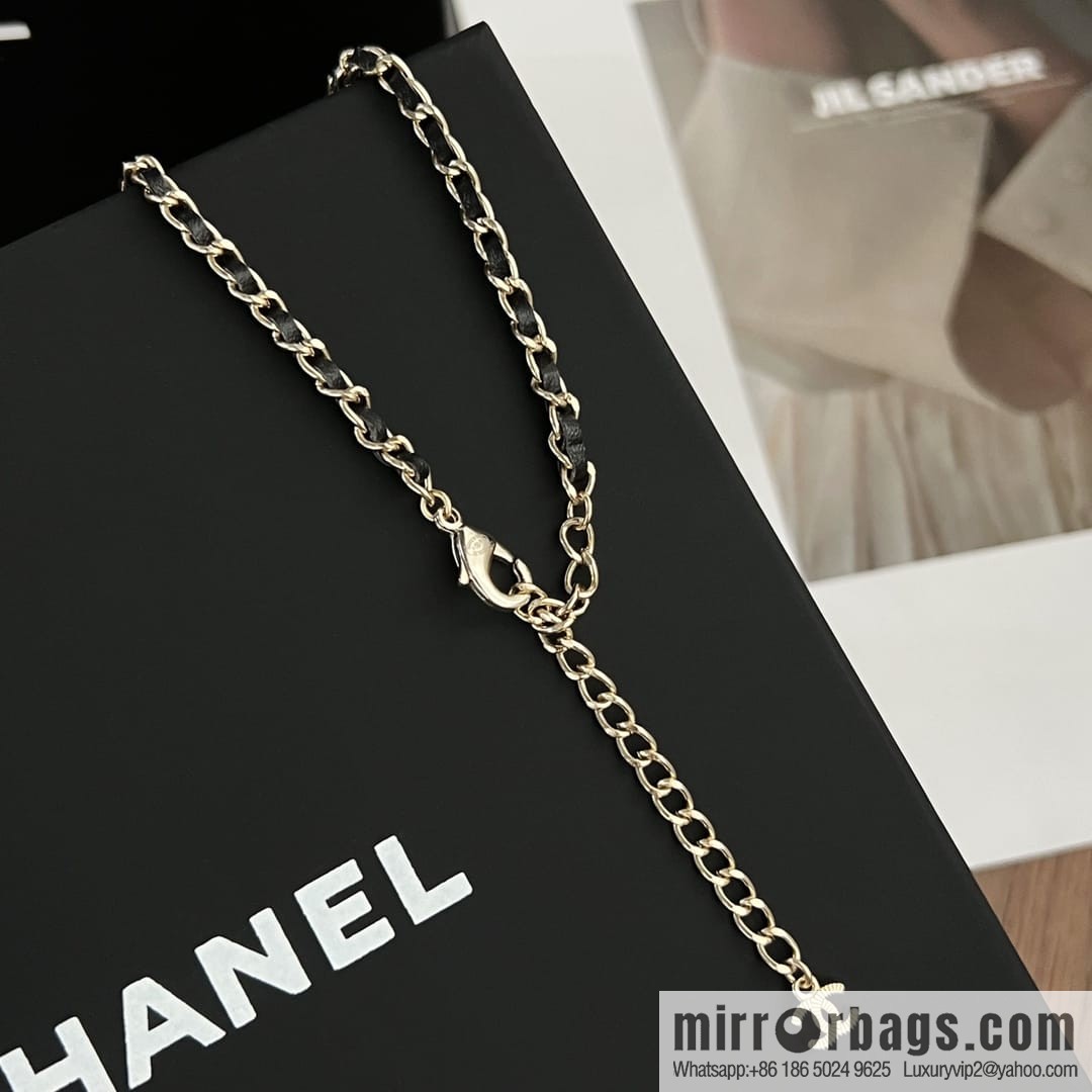 New ☑️ CHANEL Chanel double c gold round wheat ear necklace sweater chain