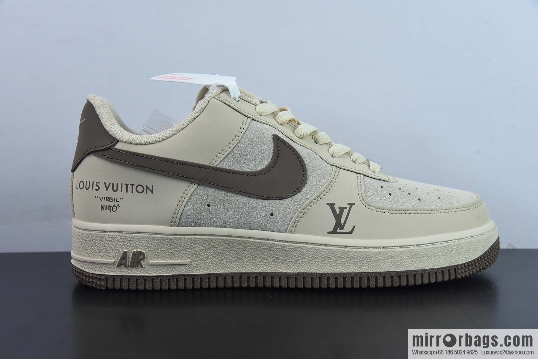 NIke Air Force 1 AF1 Air Force One/Low Help, Khaki Brown LV printed item number: BS6055-301