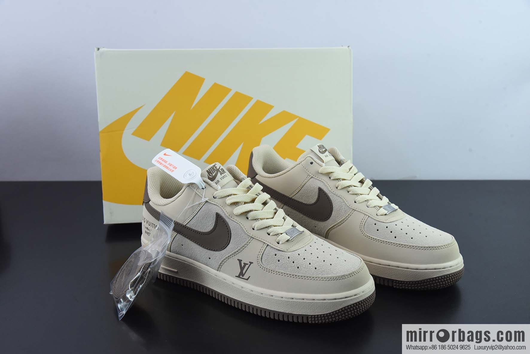 NIke Air Force 1 AF1 Air Force One/Low Help, Khaki Brown LV printed item number: BS6055-301