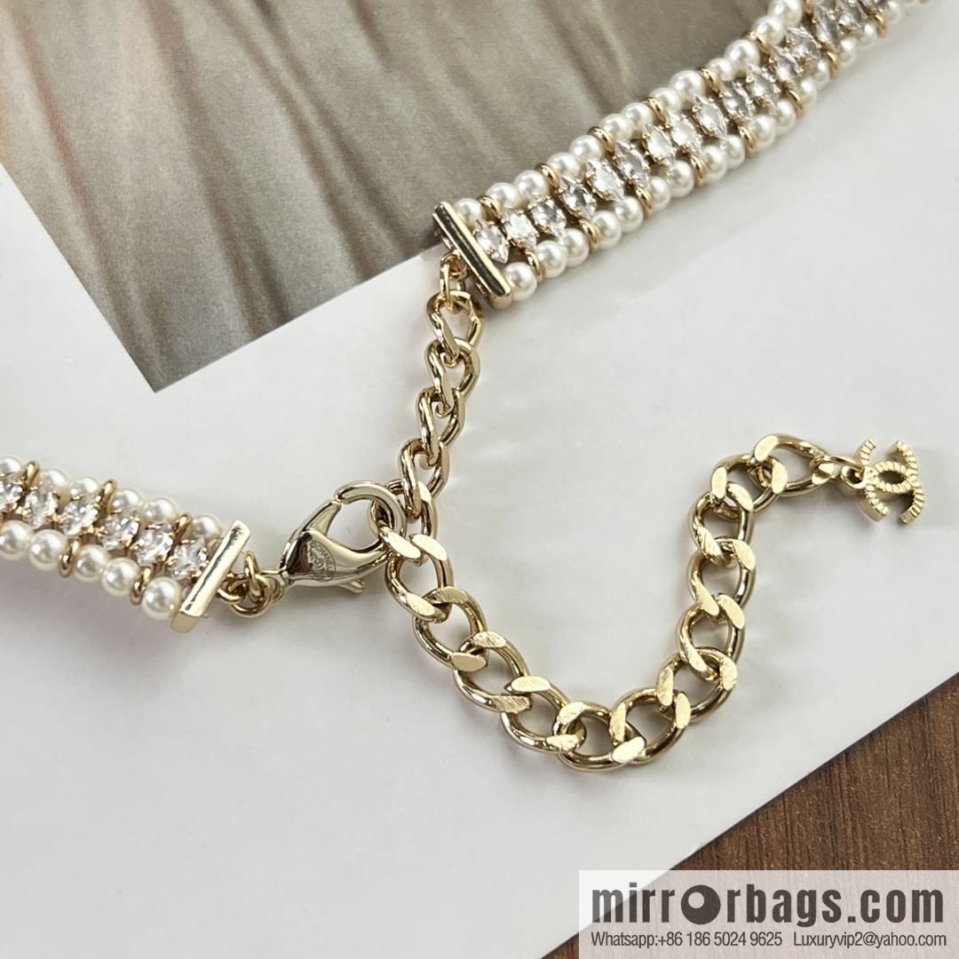 New ☑️ CHANEL Chanel Double C Bow Pearl Necklace