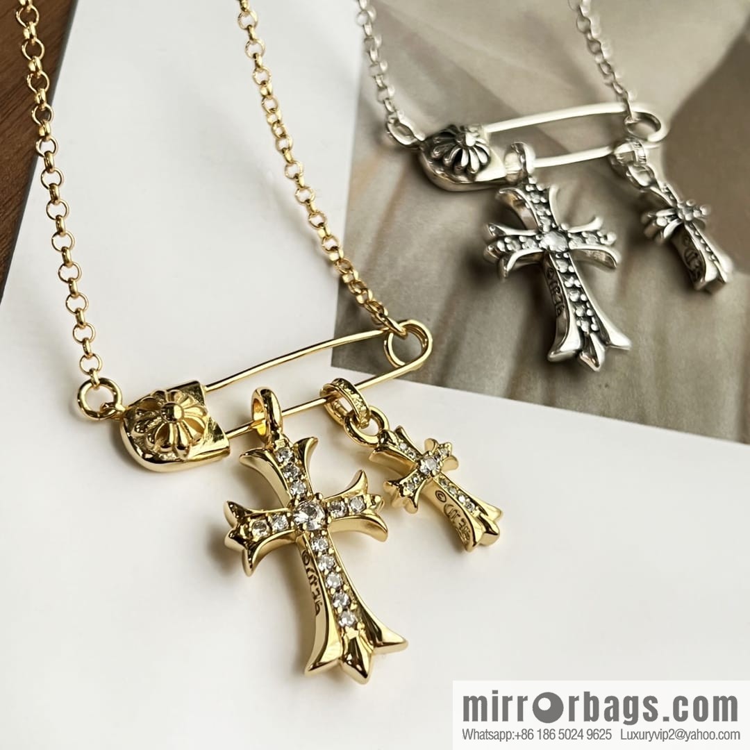Classic hit, Crossheart cross pin necklace