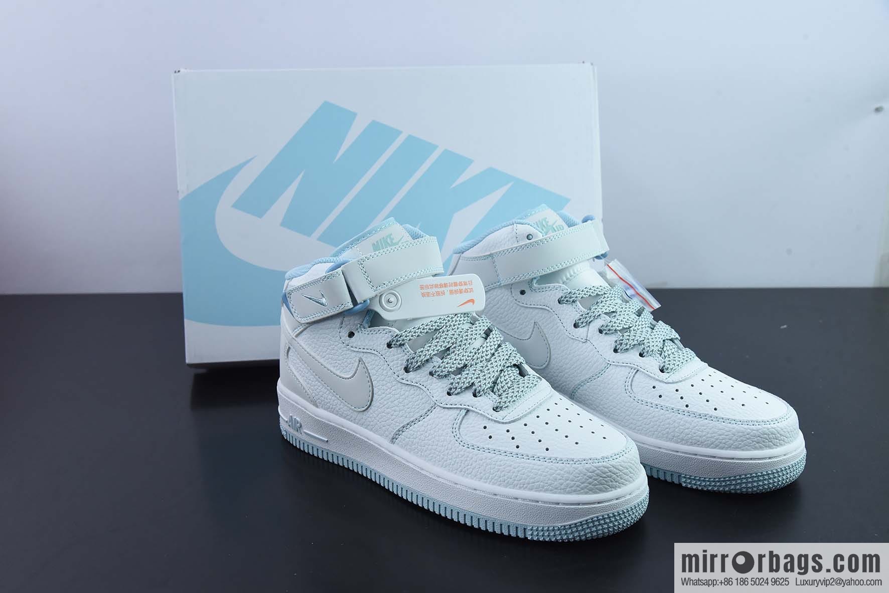 Nike Air Force 1 Mid Mark line Gypsy, ice blue color scheme Air Force No. 1 mid-help casual board shoes Item number: MK0619-255