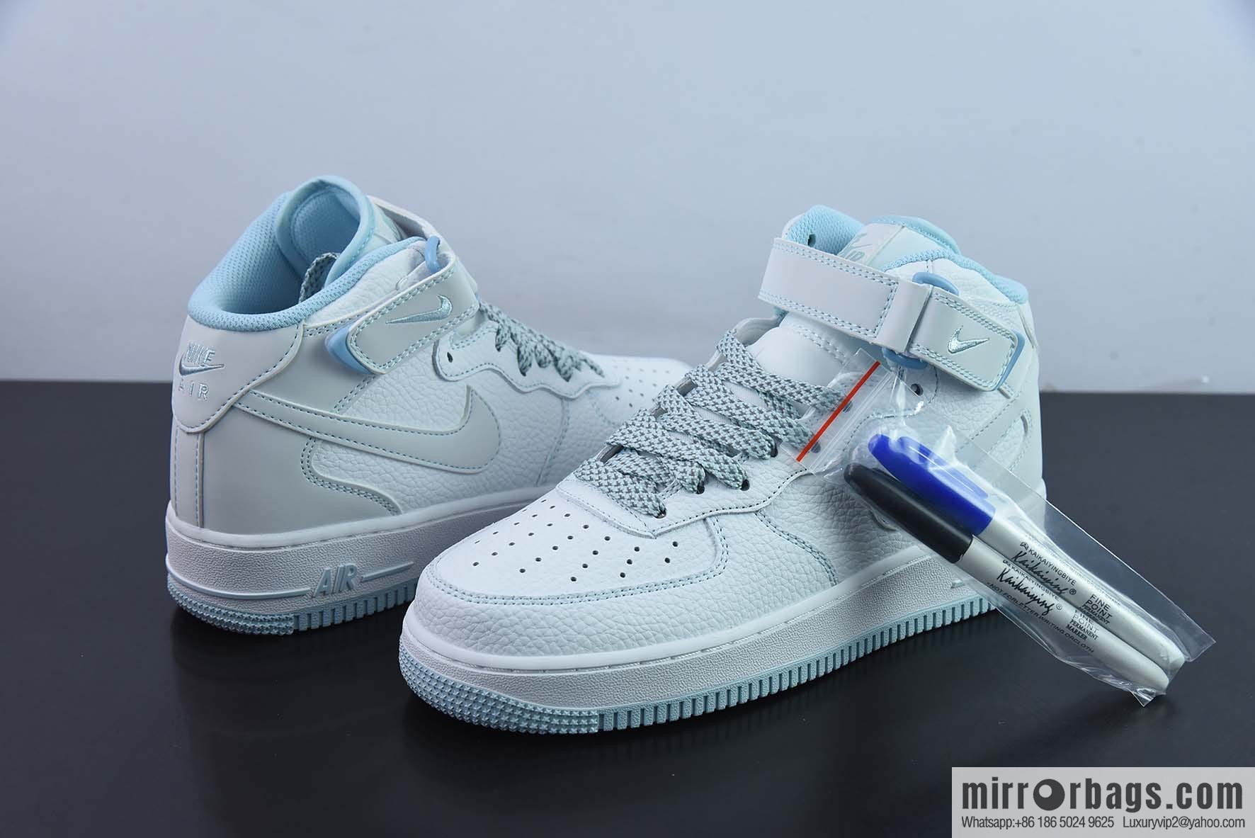 Nike Air Force 1 Mid Mark line Gypsy, ice blue color scheme Air Force No. 1 mid-help casual board shoes Item number: MK0619-255