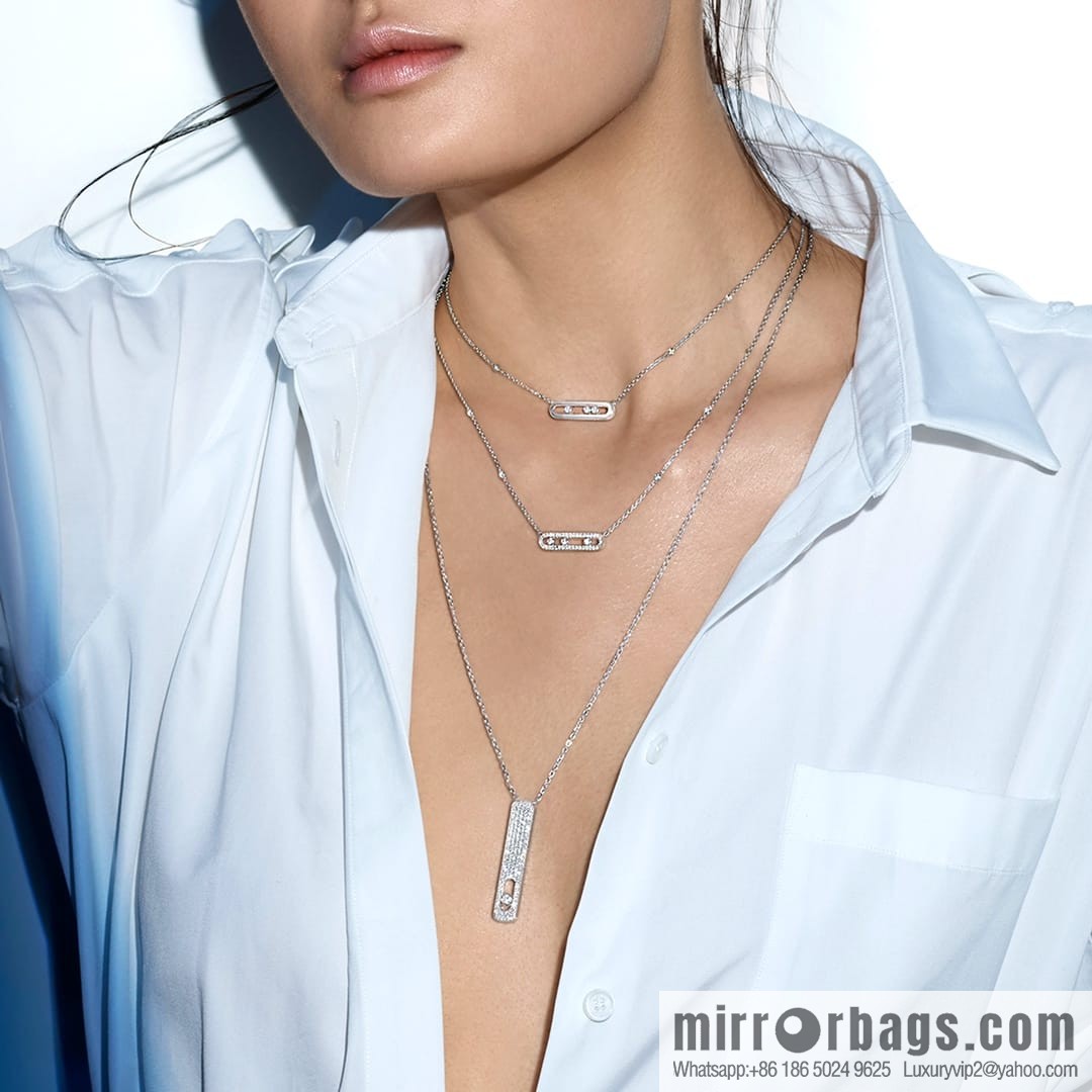 Messika MOVE glossy three diamond necklace