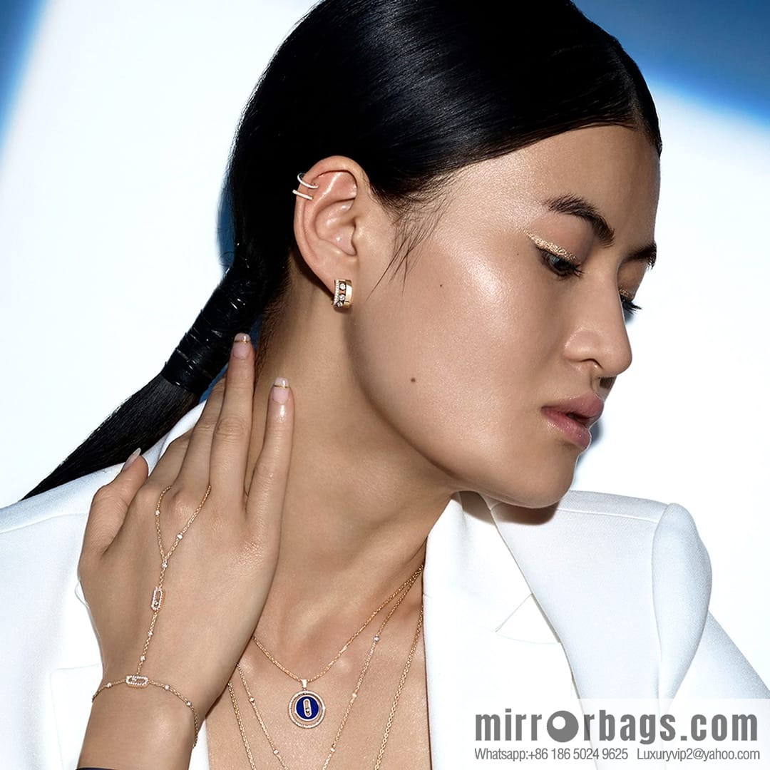 Messika MOVE Full Diamond Three Diamonds, stud earrings
