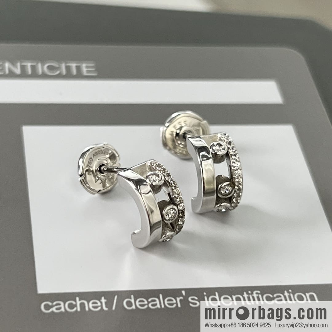 Messika MOVE Full Diamond Three Diamonds, stud earrings