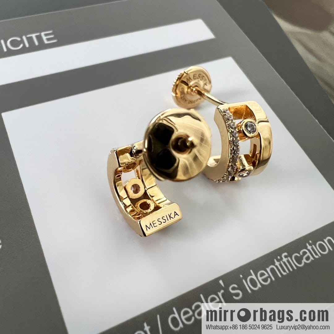 Messika MOVE Full Diamond Three Diamonds, stud earrings