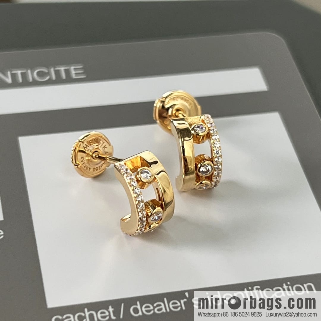 Messika MOVE Full Diamond Three Diamonds, stud earrings