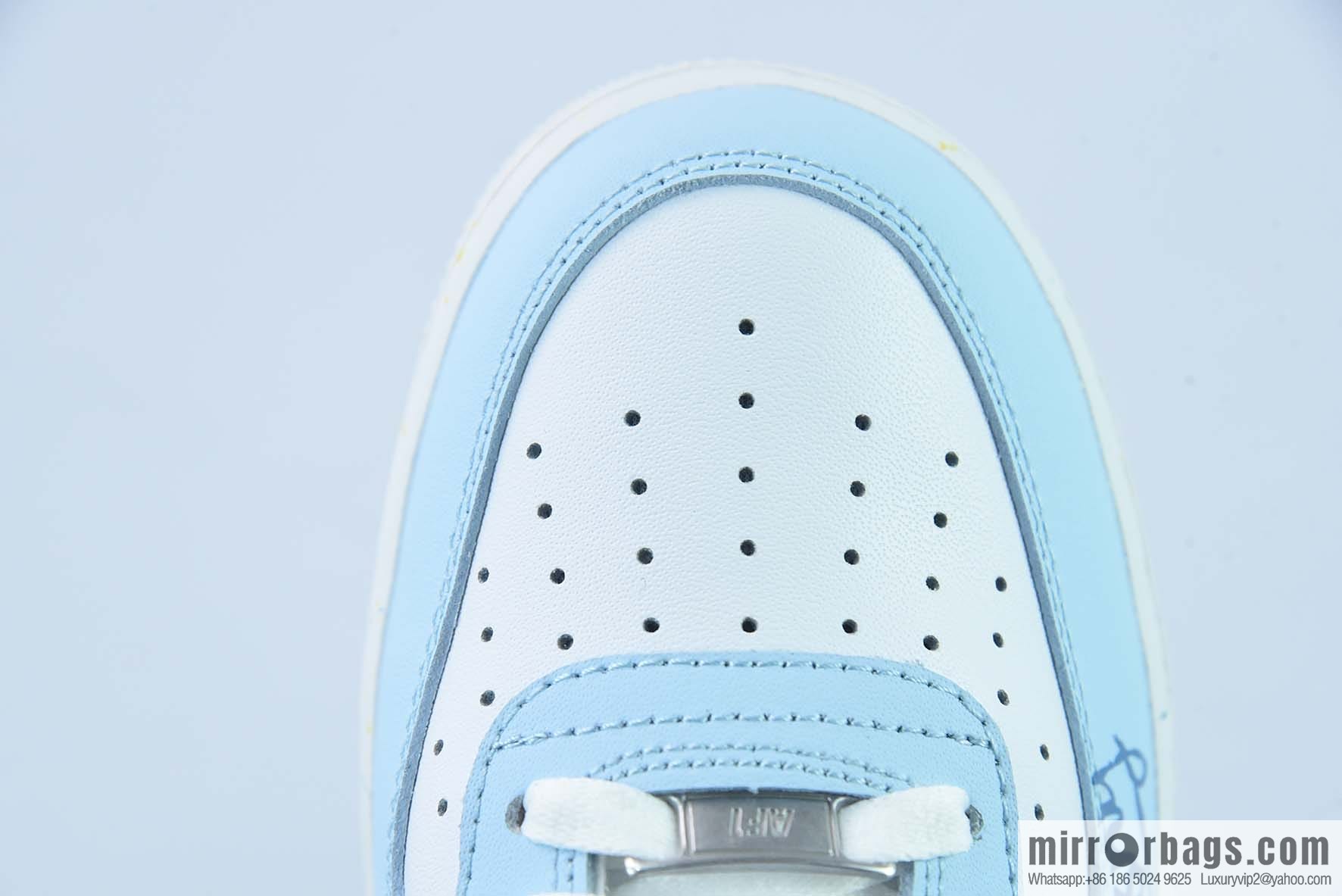 KAWS x NK Air Force 1 Mid white, blue and yellow graffiti doll joint name, Air Force One Zhongbang, item number: CW2289-111