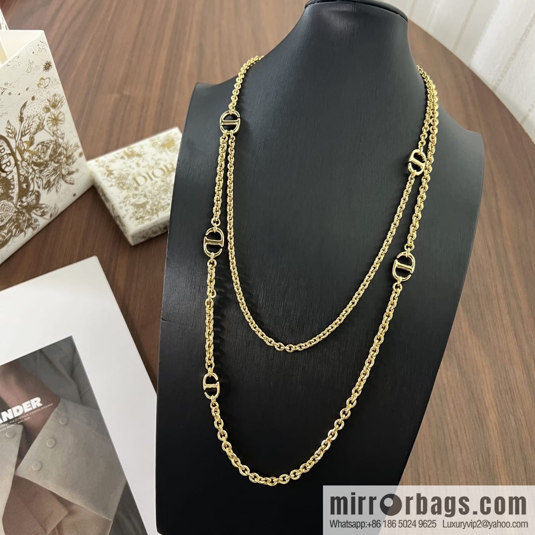 New ☑️ DIOR Dior CD double layer necklace