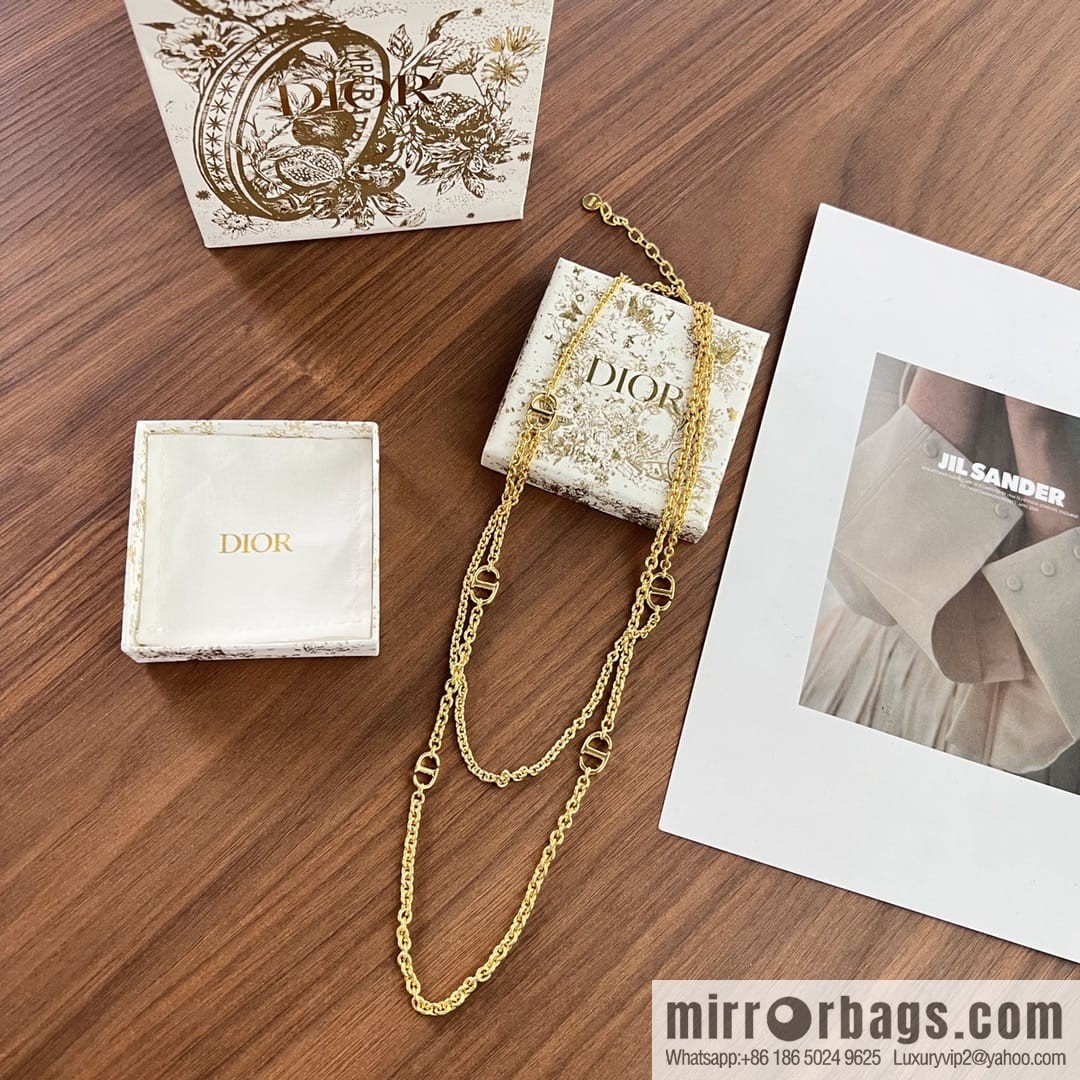 New ☑️ DIOR Dior CD double layer necklace