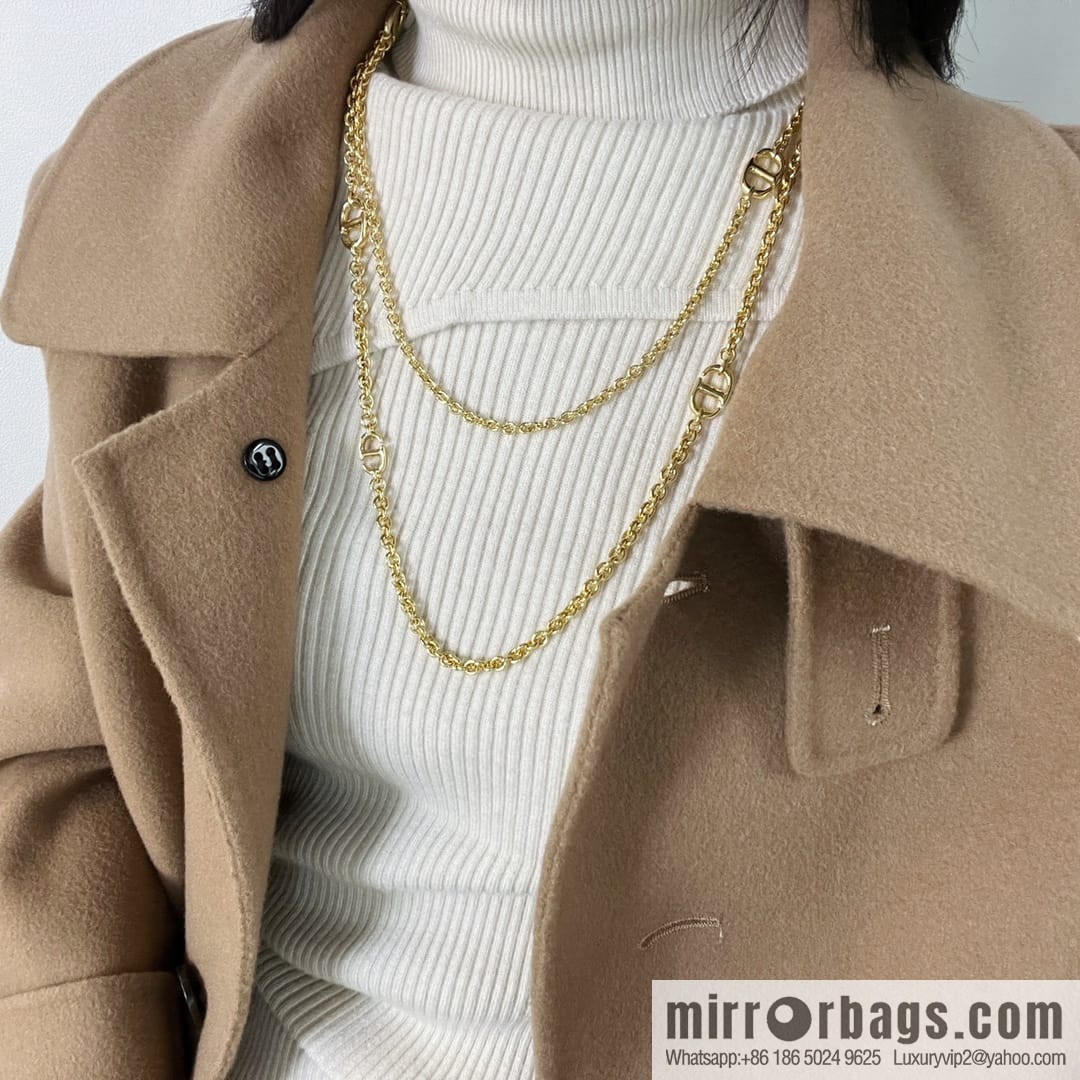 New ☑️ DIOR Dior CD double layer necklace
