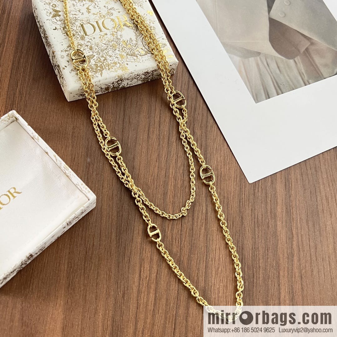 New ☑️ DIOR Dior CD double layer necklace