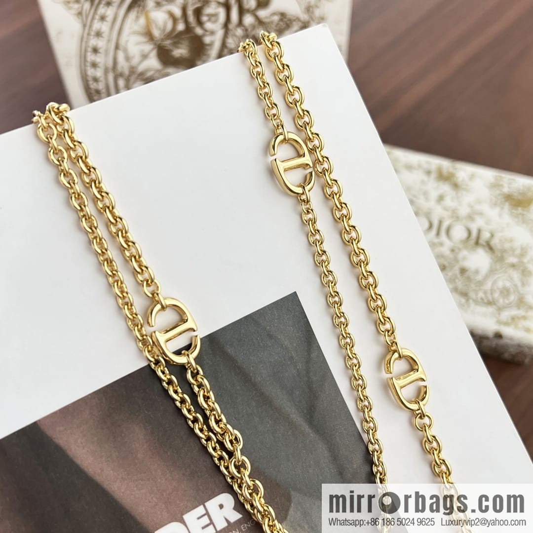 New ☑️ DIOR Dior CD double layer necklace