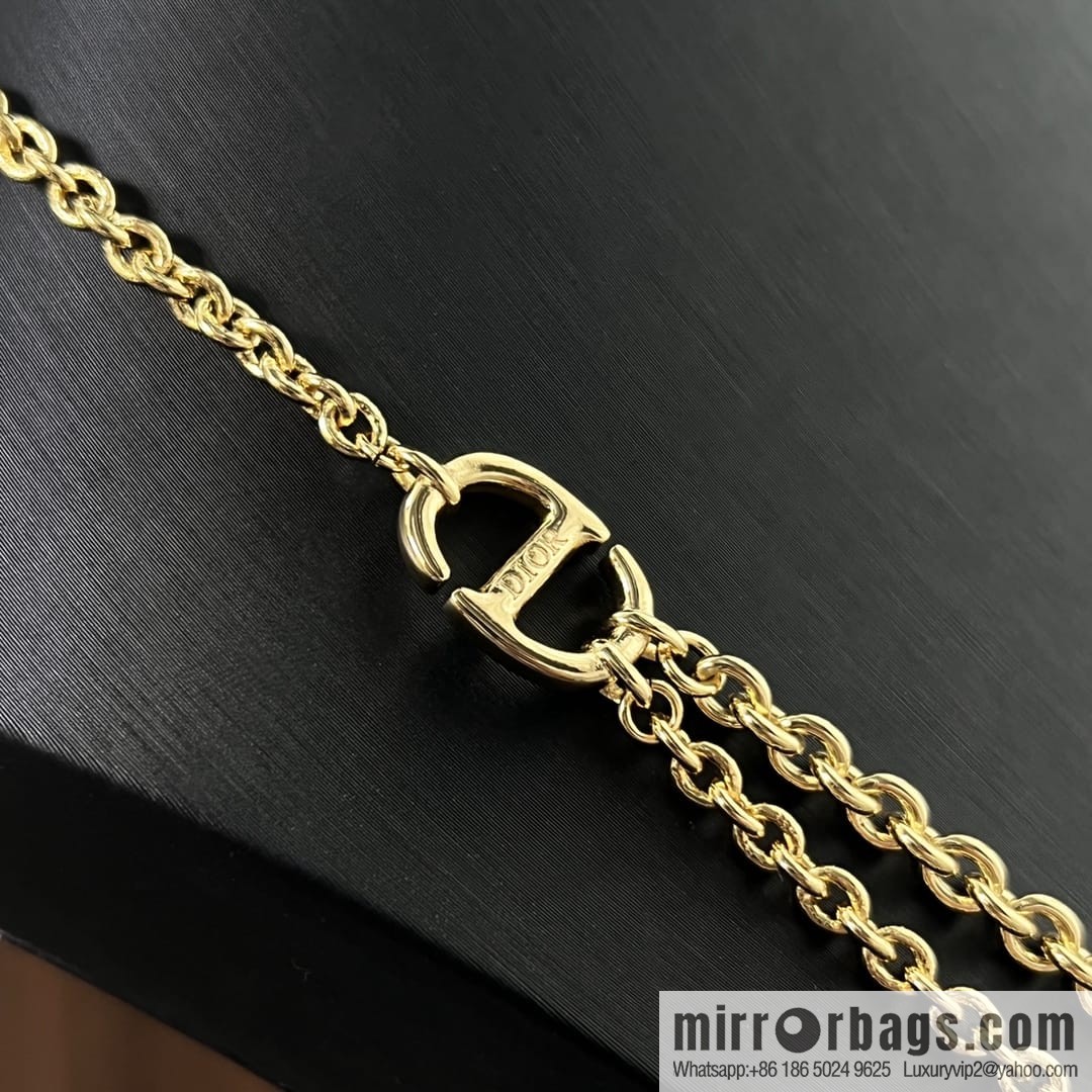 New ☑️ DIOR Dior CD double layer necklace