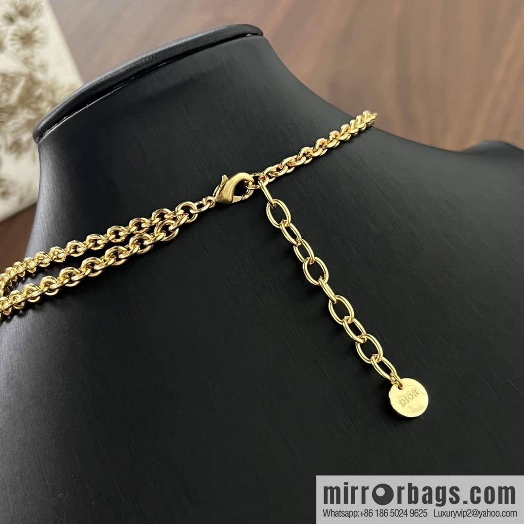 New ☑️ DIOR Dior CD double layer necklace