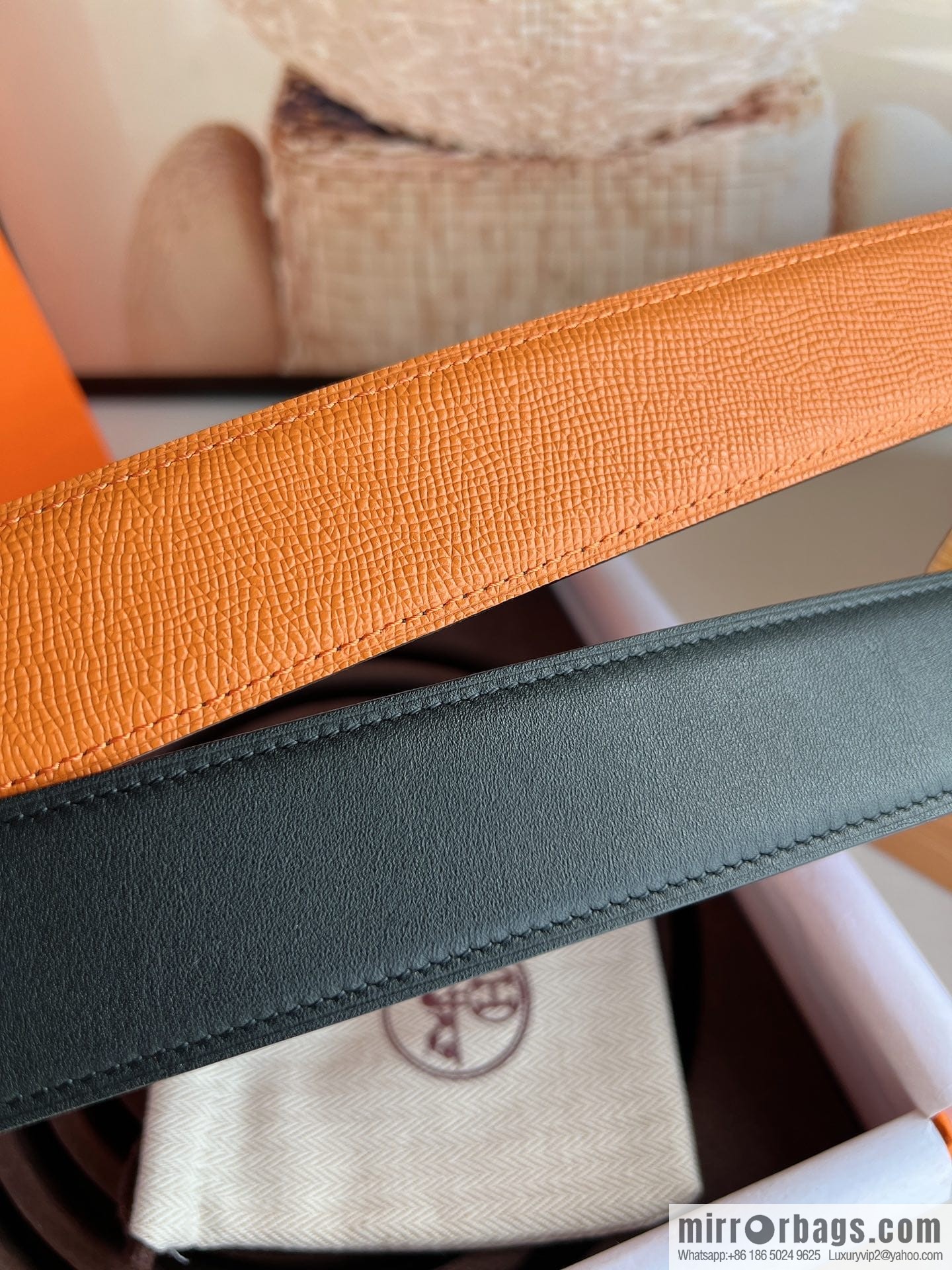 HERMES Hermès with thin H rhombus metal buckle men's 3.8cm waist belt
